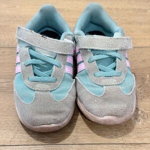Adidas Run 70S 2.0 Grey and Teal Sneakers Toddler size 10